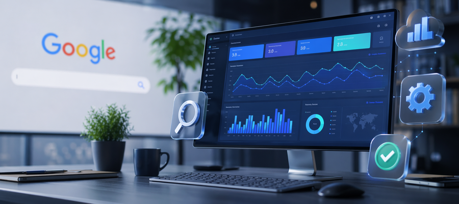 Mi az a Google Search Console? – Útmutató a SEO-hoz 2026-ban blog bejegyzés kiemelt képe