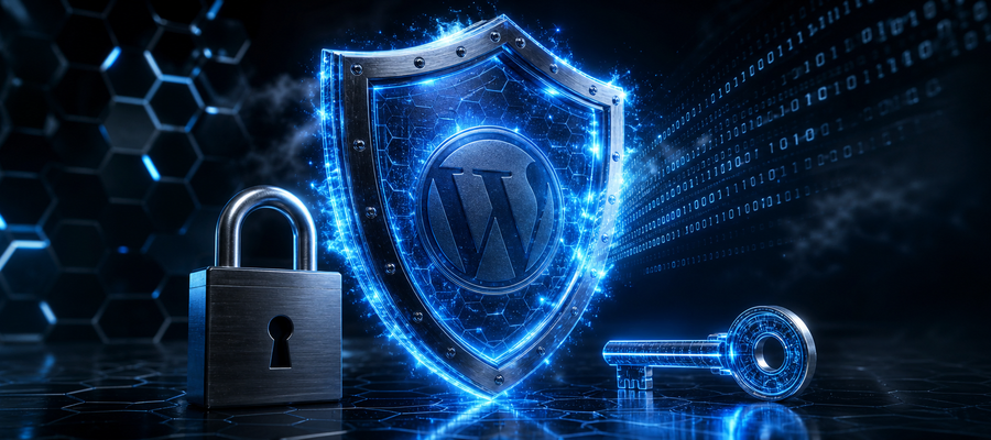 WordPress Biztonság – Hogyan védd meg a weboldalad a hackerektől? 2026-ban blog bejegyzés kiemelt képe